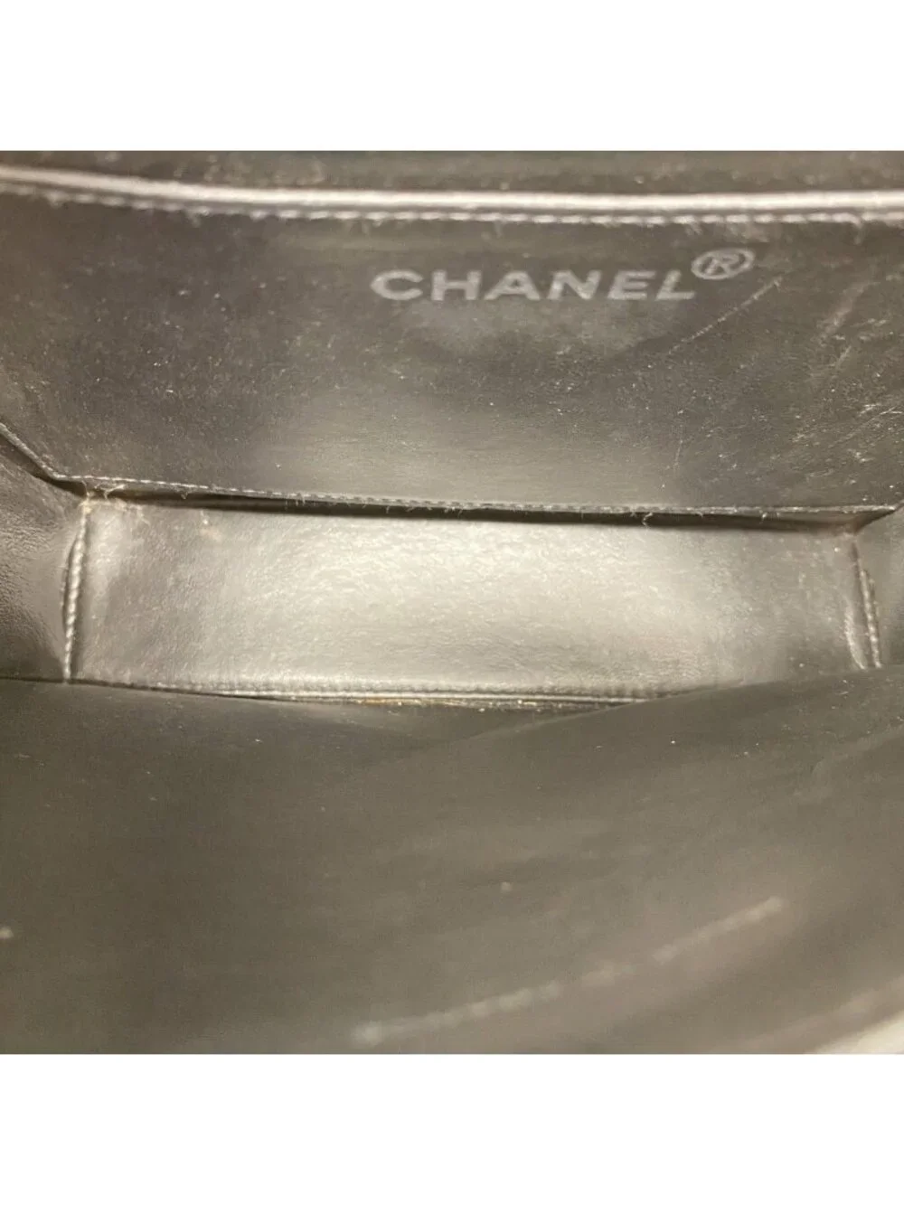 Chanel Handbag Canvas Black White Silver